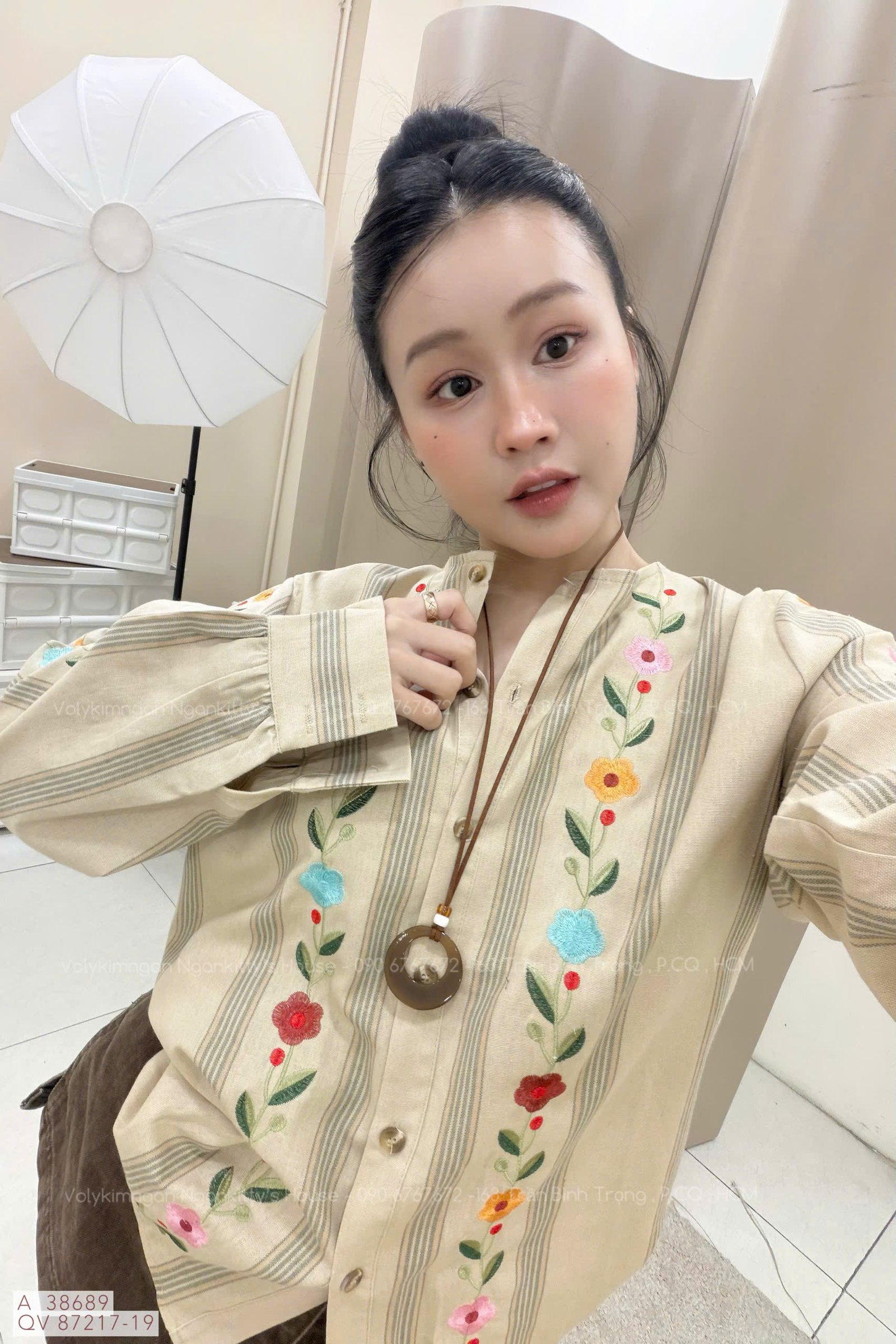 ÁO THÊU HOA LINEN - Hình ảnh 3