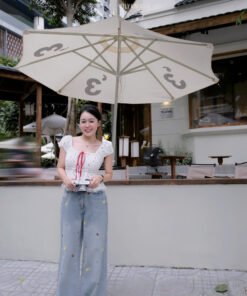 Alternative view of QUẦN JEAN SUÔNG THÊU GẤU 🌈🧸