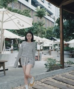 Alternative view of SET SỌC LỆCH VAI QUẦN TAG DA