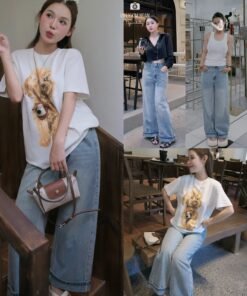 Alternative view of QUẦN JEAN SUÔNG BASIC XĂN LAI