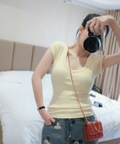 Alternative view of ÁO THUN BASIC TAY CON CỔ U