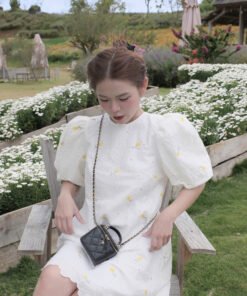 Alternative view of VÁY THÊU HOA TAY BỒNG ZR