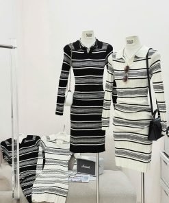 VÁY KẺ POLO DỆT KIM