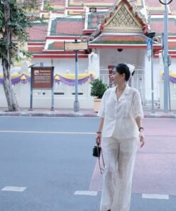 SET SƠMI REN CỔ VEST