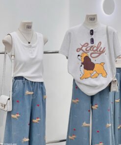 Alternative view of QUẦN JEAN SUÔNG CHÓ MIX REN