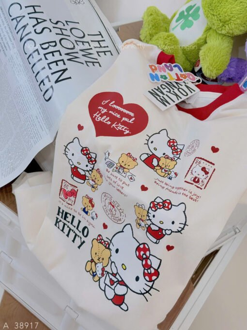ÁO HELLO KITTY VIỀN ĐỎ