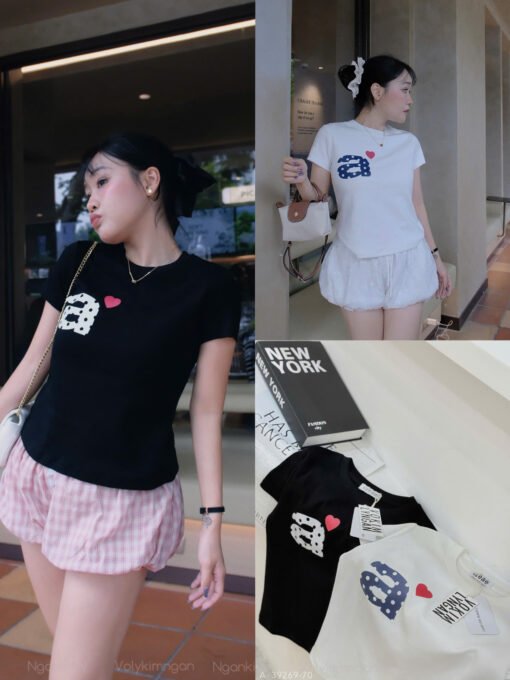 ÁO BABYTEE CHỮ A TIM