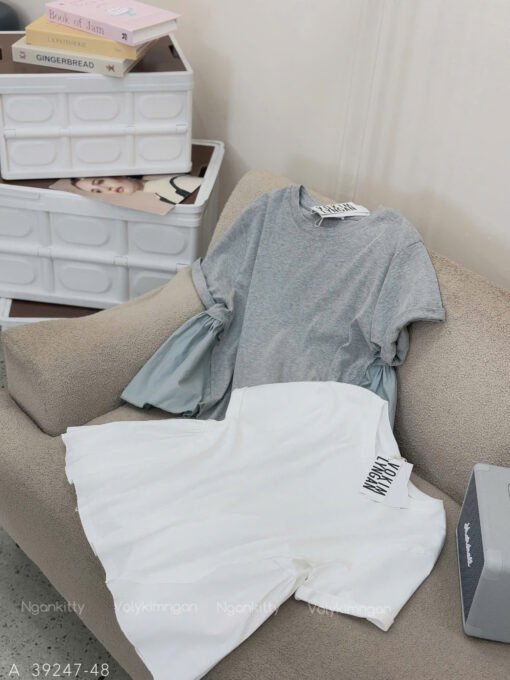 ÁO PEPLUM PHỐI KAKI HÔNG