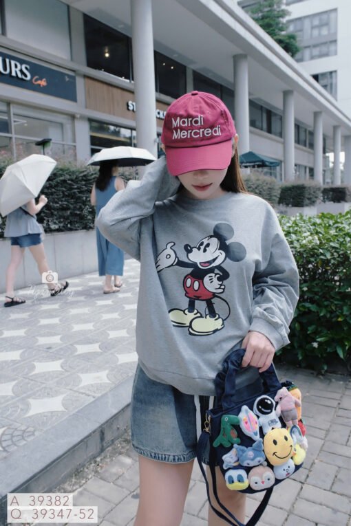 ÁO TAY DÀI MICKEY XÁM