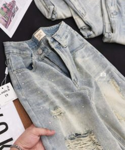 Alternative view of QUẦN JEAN SUÔNG RÁCH ĐÍNH ĐÁ