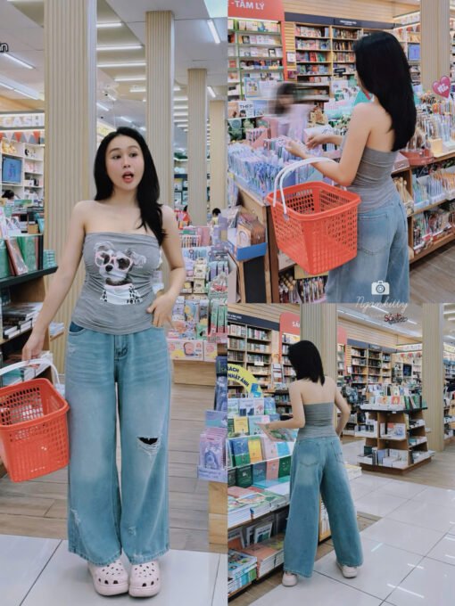 QUẦN JEAN SUÔNG RÁCH NGỐ 9 TẤC