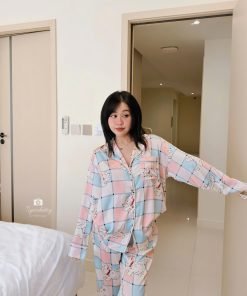 SET PIJAMA CARO CHÓ TRẮNG