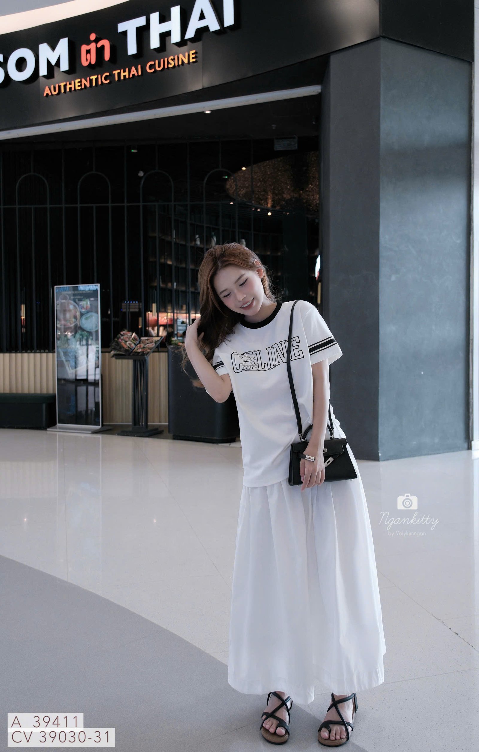 ÁO BASIC CELINE TAY SỌC