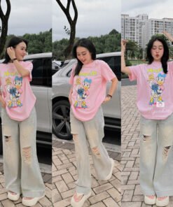 QUẦN JEAN SUÔNG RÁCH ĐÍNH ĐÁ