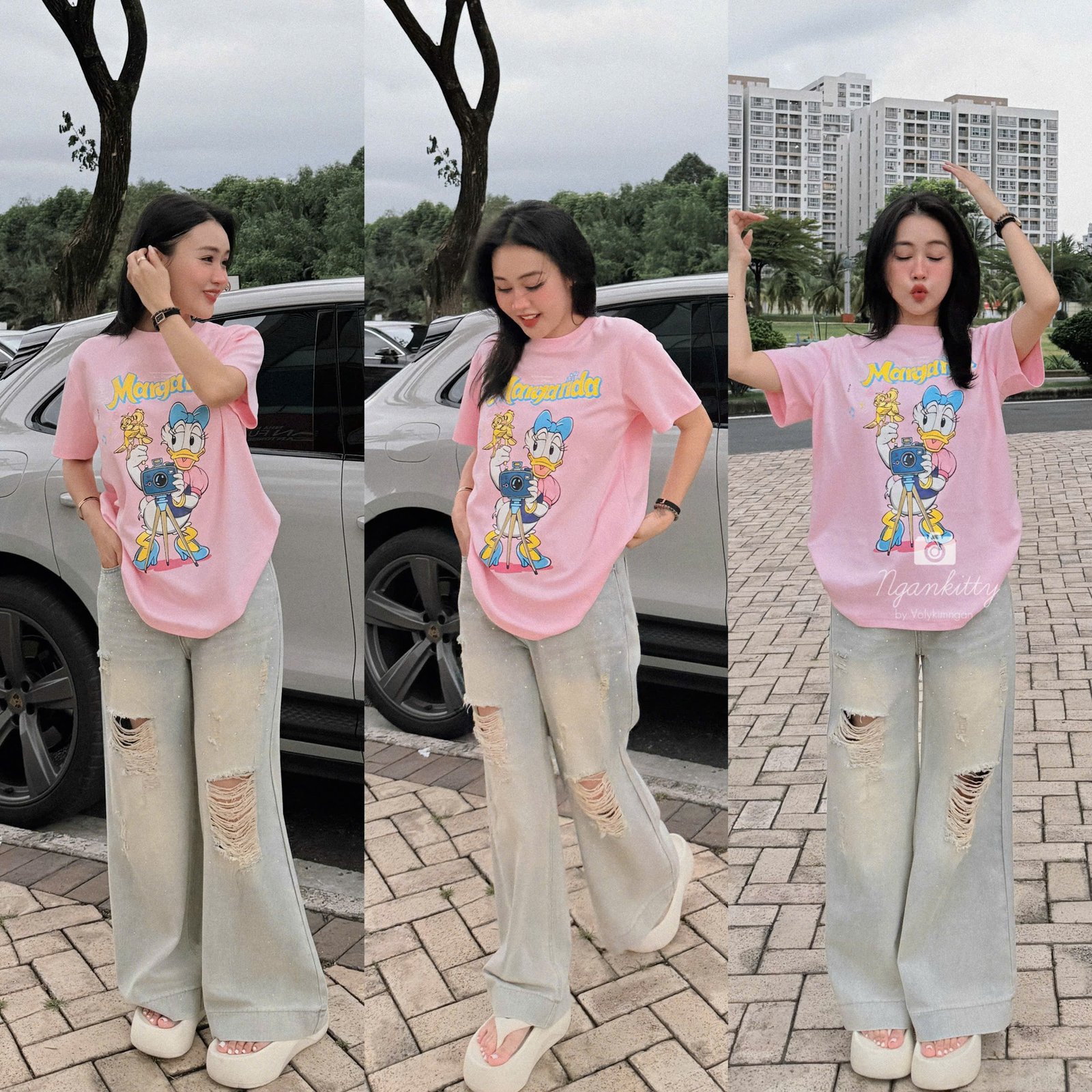 QUẦN JEAN SUÔNG RÁCH ĐÍNH ĐÁ