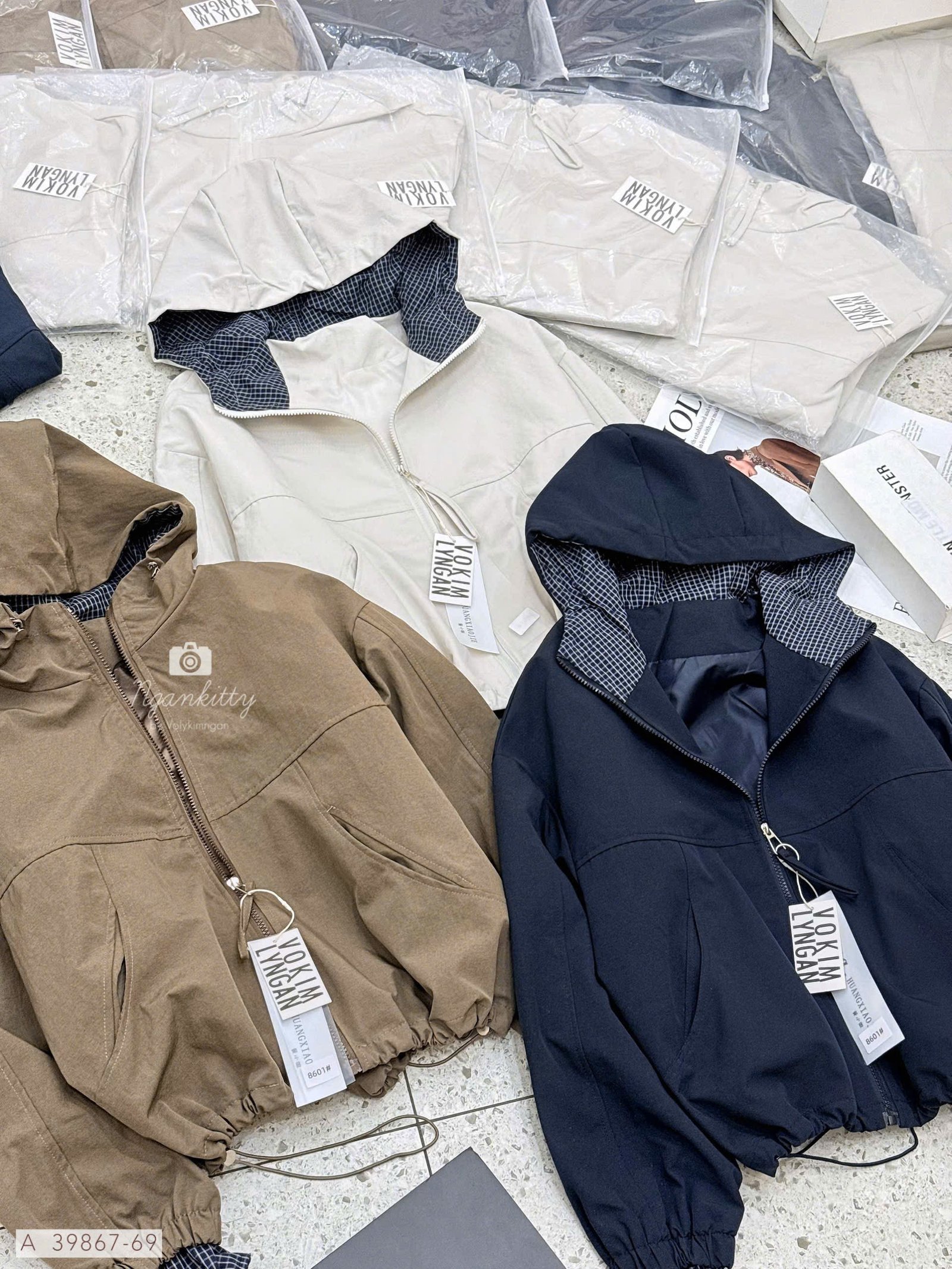 ÁO KHOÁC NÓN MIX CARO RÚT EO - Hình ảnh 5