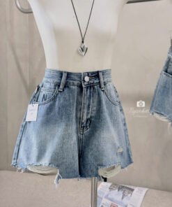QUẦN SHORT JEAN NGỐ THÊU CHỮ