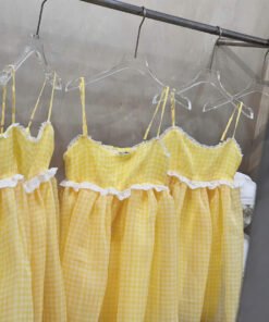 Alternative view of ĐẦM 2S CARO VÀNG VIỀN REN