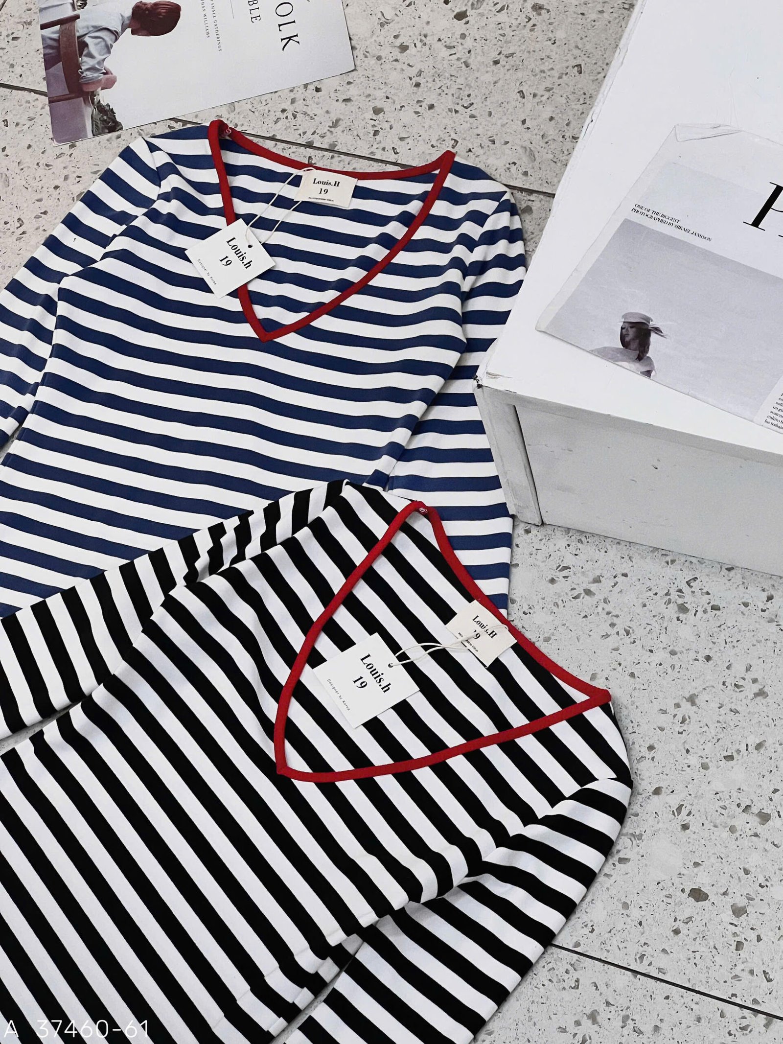 ÁO TD SỌC VIỀN ĐỎ LOUIS.H - Hình ảnh 5