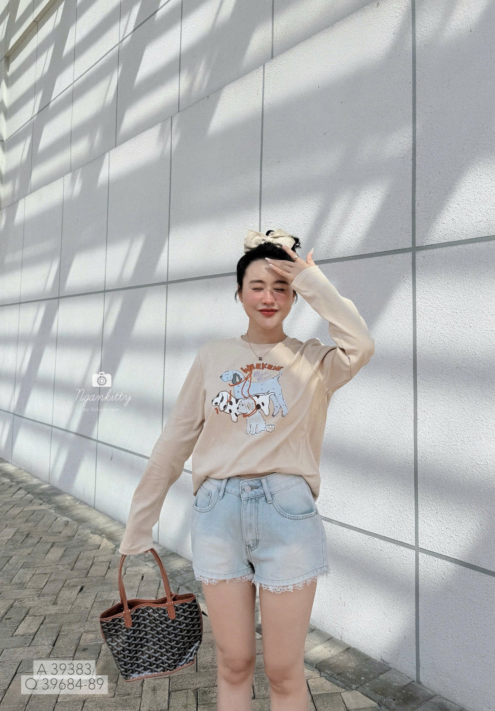 QUẦN SHORT JEAN MIX LAI REN - Hình ảnh 4