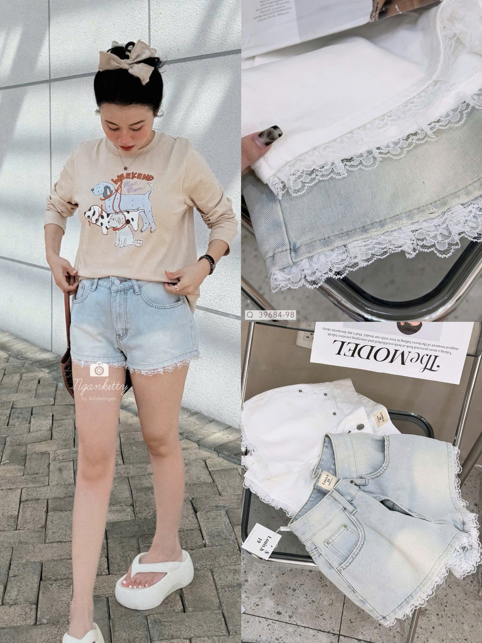 QUẦN SHORT JEAN MIX LAI REN