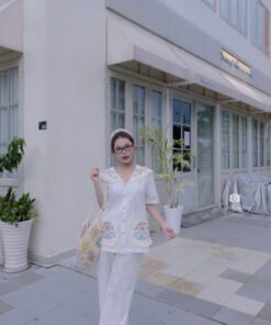 SET REN HỌA TIẾT HOA THÊU