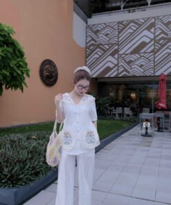 Alternative view of SET REN HỌA TIẾT HOA THÊU