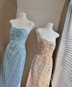 ĐẦM 2S MAXI HOA NHÍ NHÚNG NGỰC