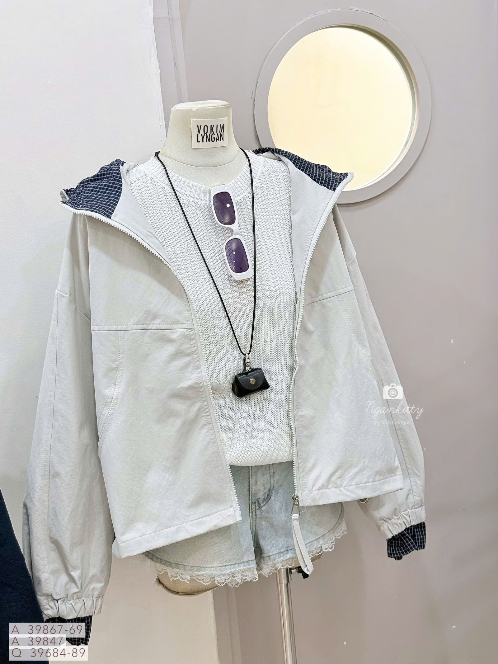 ÁO KHOÁC NÓN MIX CARO RÚT EO - Hình ảnh 12