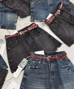 Alternative view of QUẦN SHORT JEAN RÁCH TƯA + BELT