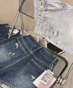 Alternative view of QUẦN SHORT JEAN TÚI VIỀN CHỮ THÊU