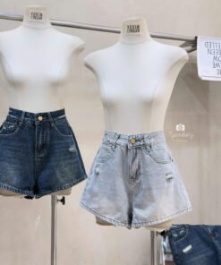 QUẦN SHORT JEAN TÚI VIỀN CHỮ THÊU