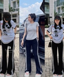 QUẦN BASS LOE SỌC HÔNG