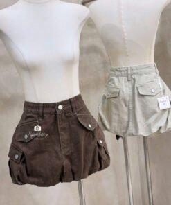 CHÂN VÁY QUẦN BÍ DENIM TÚI