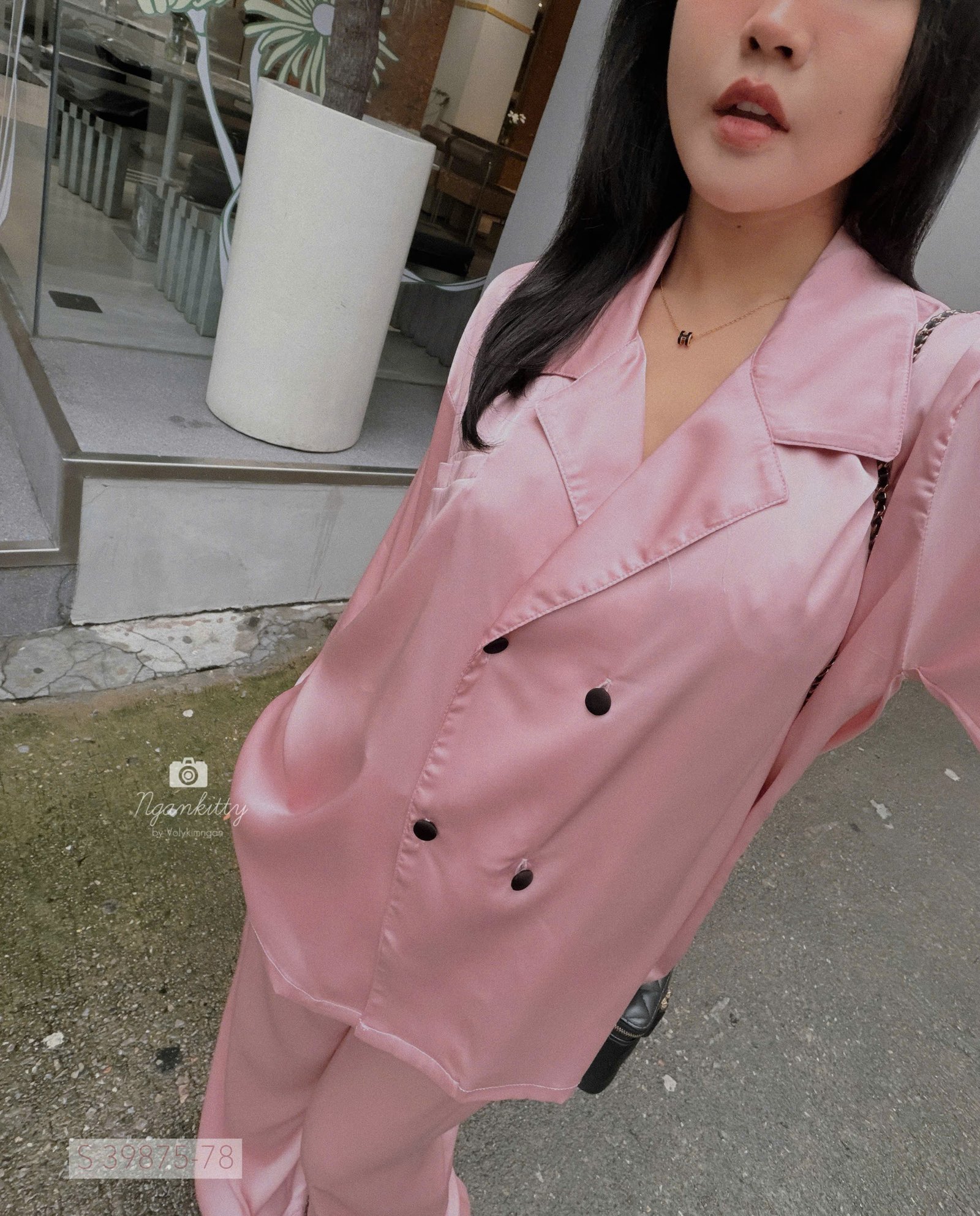 SET PIJAMA TRƠN CỔ VEST - Hình ảnh 4