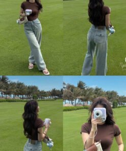 QUẦN JEAN SUÔNG MIX TÚI NẮP KIỂU