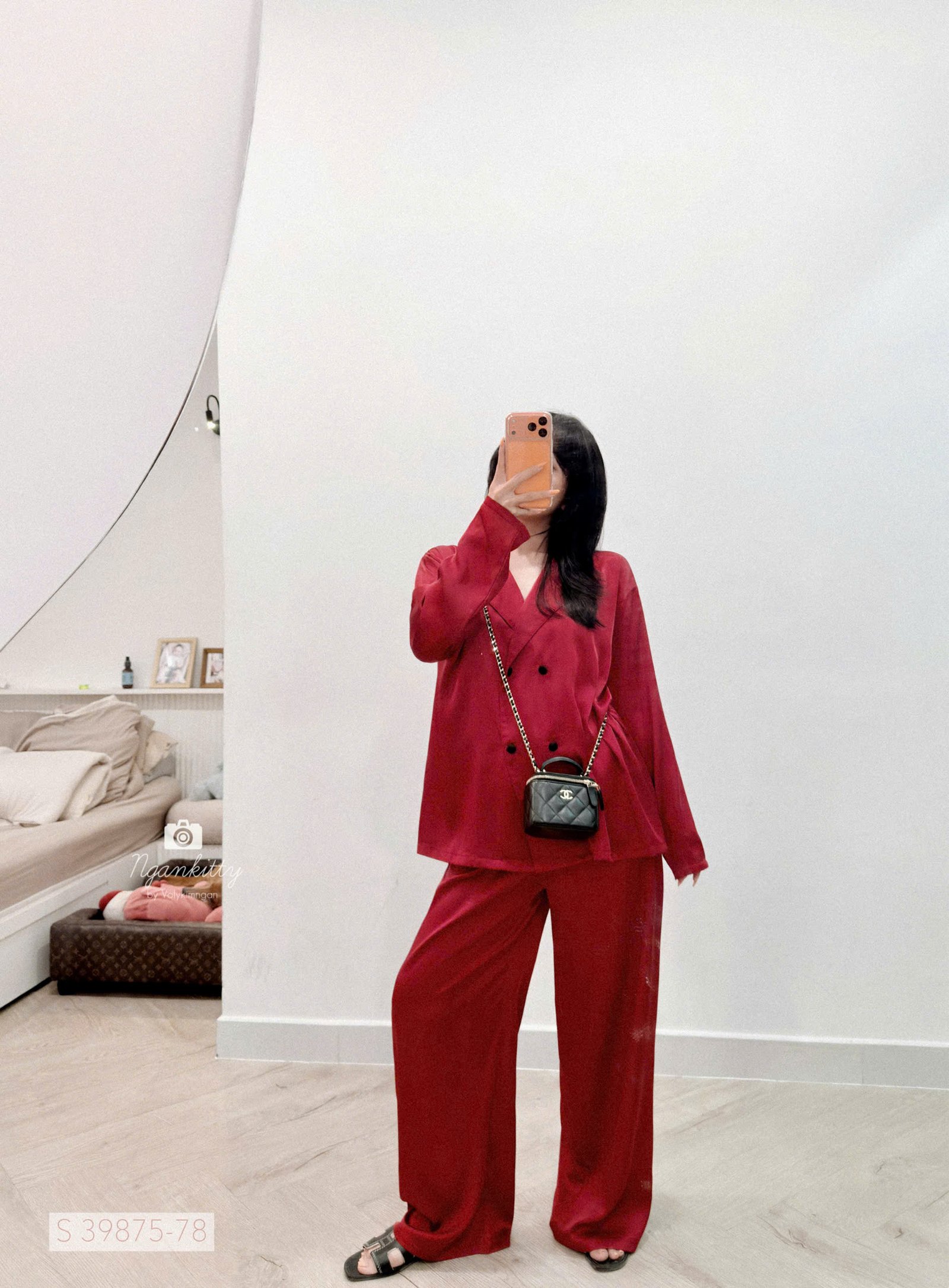 SET PIJAMA TRƠN CỔ VEST - Hình ảnh 2