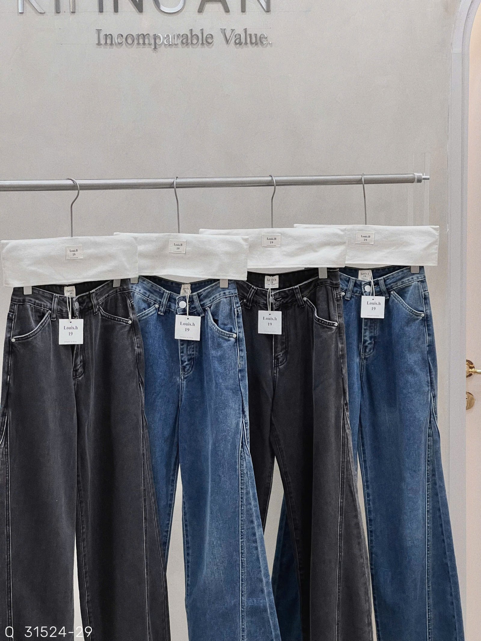 QUẦN JEAN ỐNG RỘNG PHỐI LAI