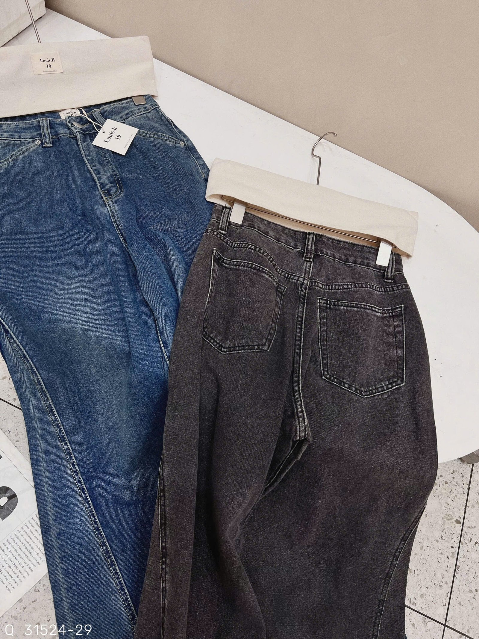 QUẦN JEAN ỐNG RỘNG PHỐI LAI - Hình ảnh 7