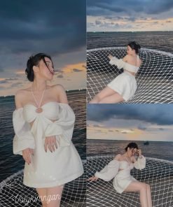 ĐẦM TAY PHỒNG KHOÉT EO