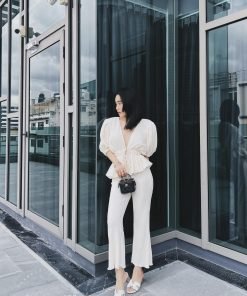 SET CỔ V RÚT EO + QUẦN 7 TẤC