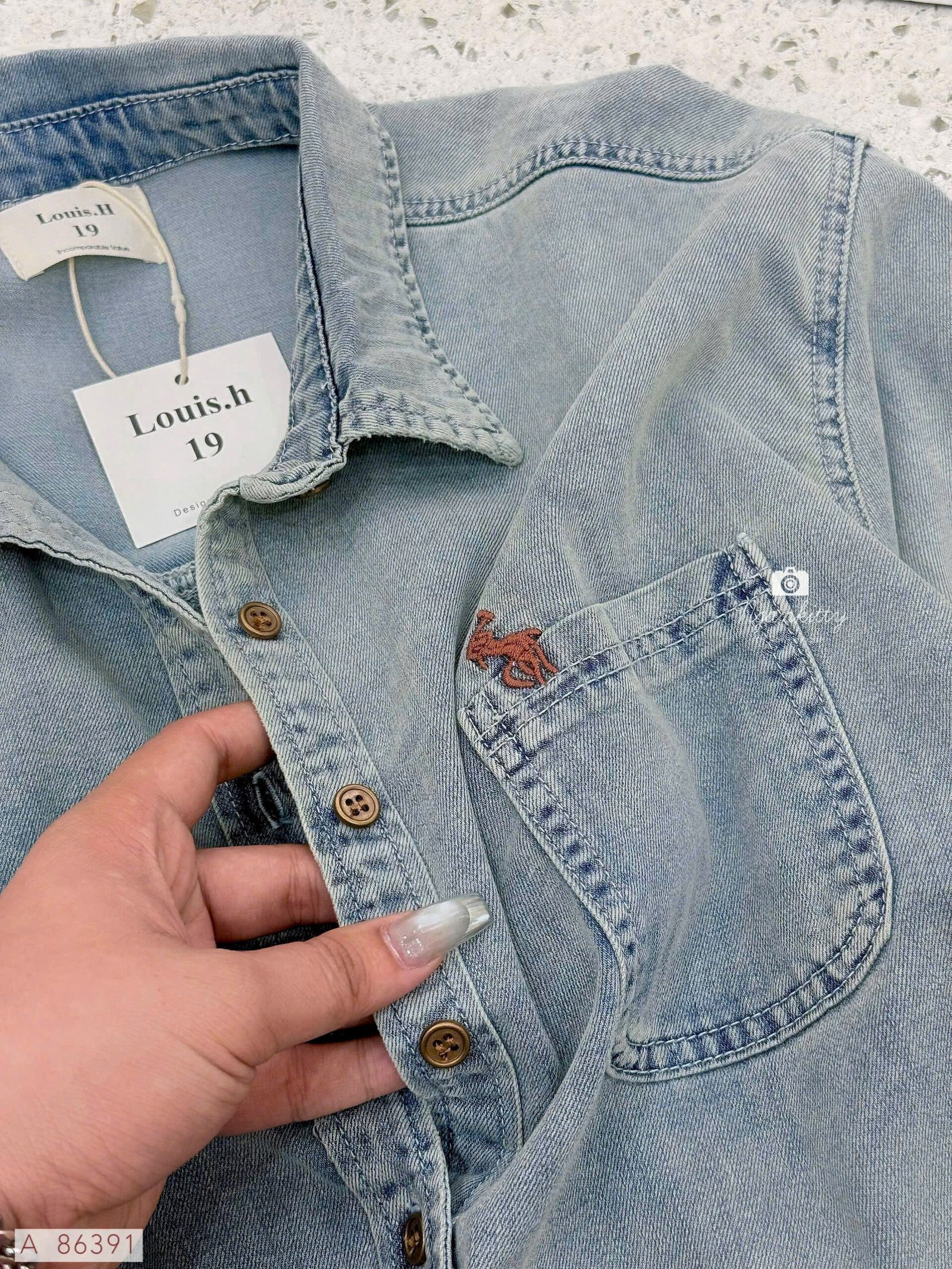 ÁO SƠMI DENIM LOGO POLO - Hình ảnh 9