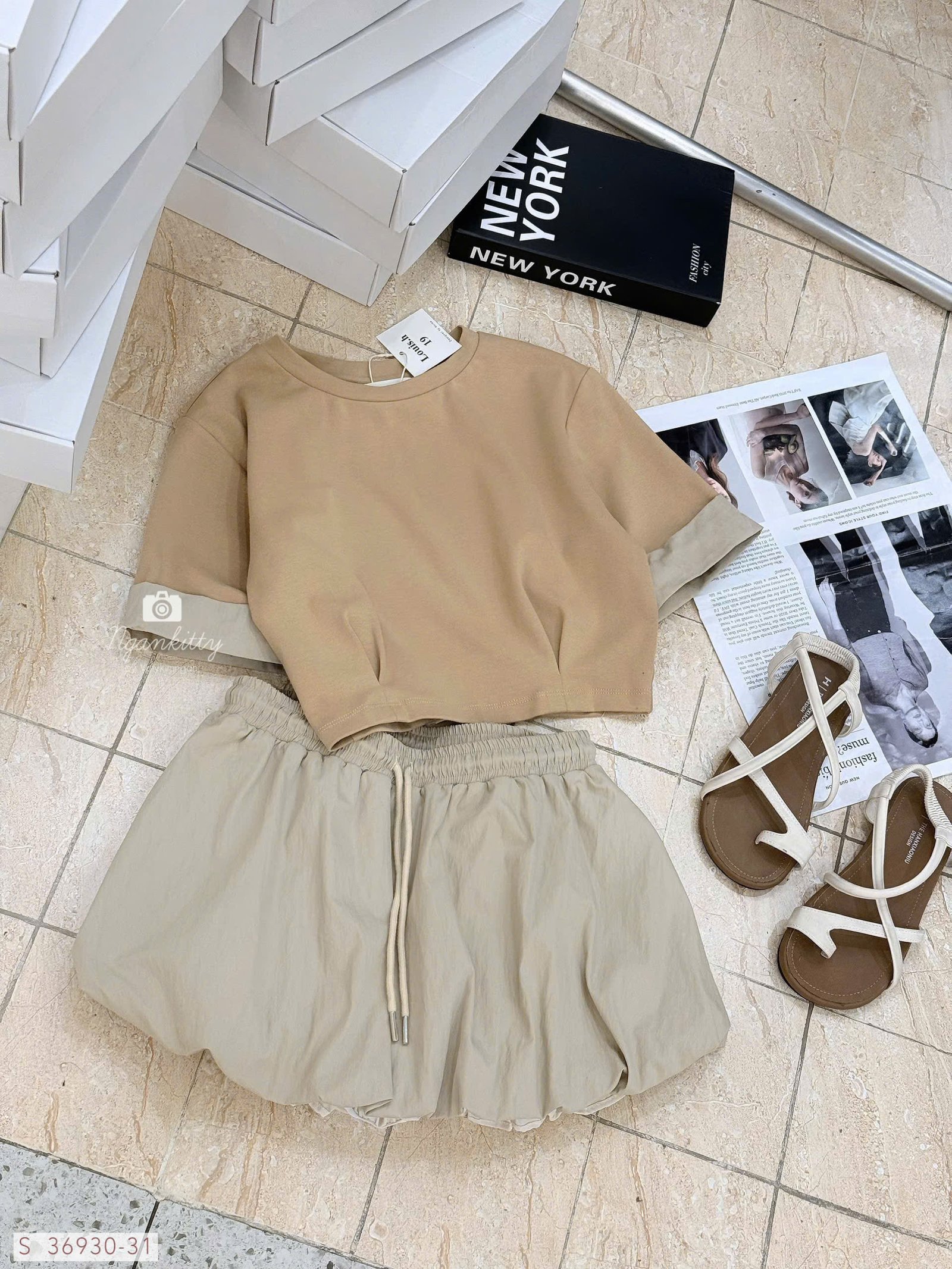 SET QUẦN VÁY NHÚNG ĐÙI LOUIS.H - Ảnh 3