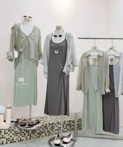 SET ĐẦM NHÚNG EO KÈM SƠMI LỤA