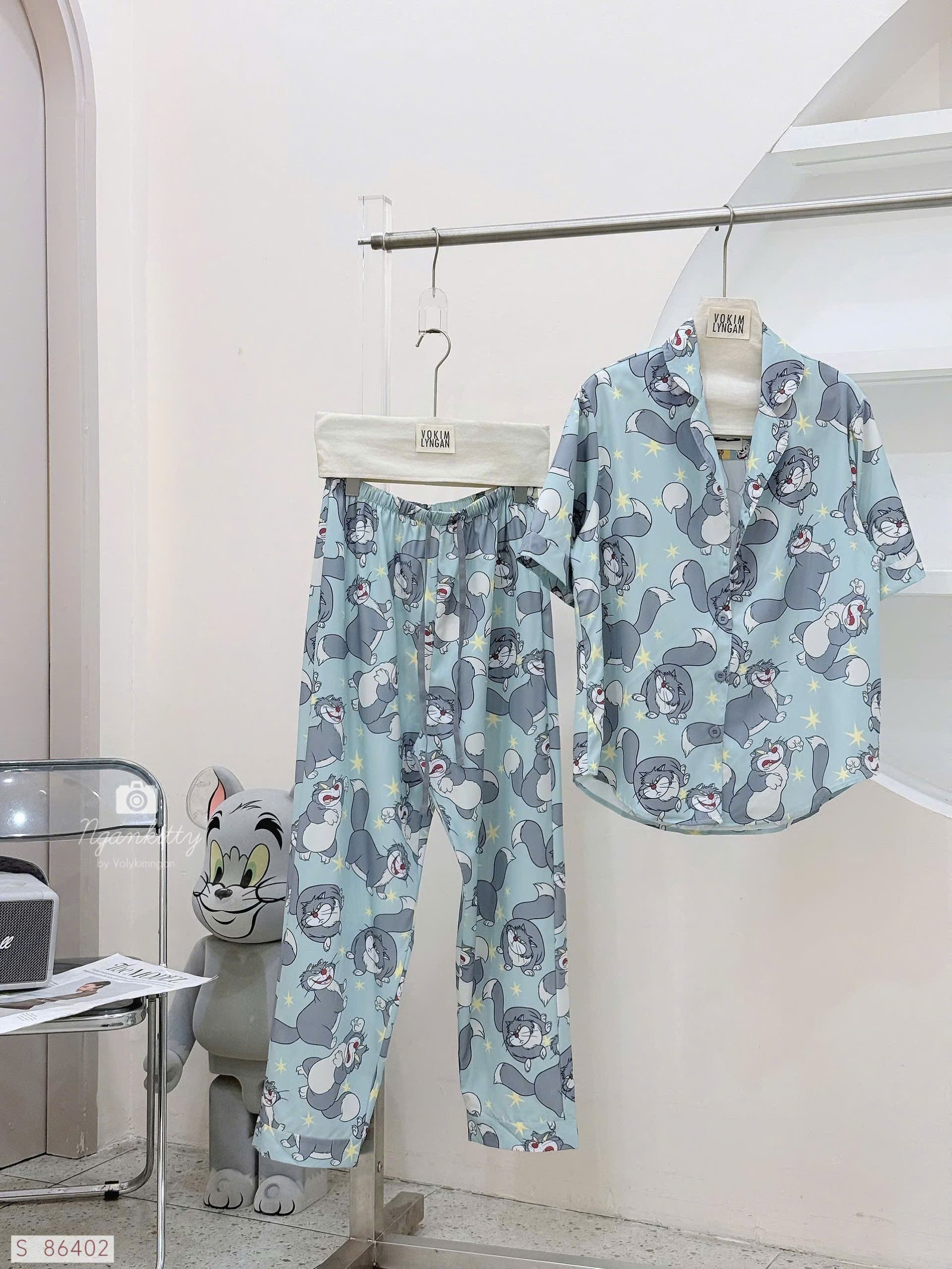 SET PIJAMA MÈO XÁM