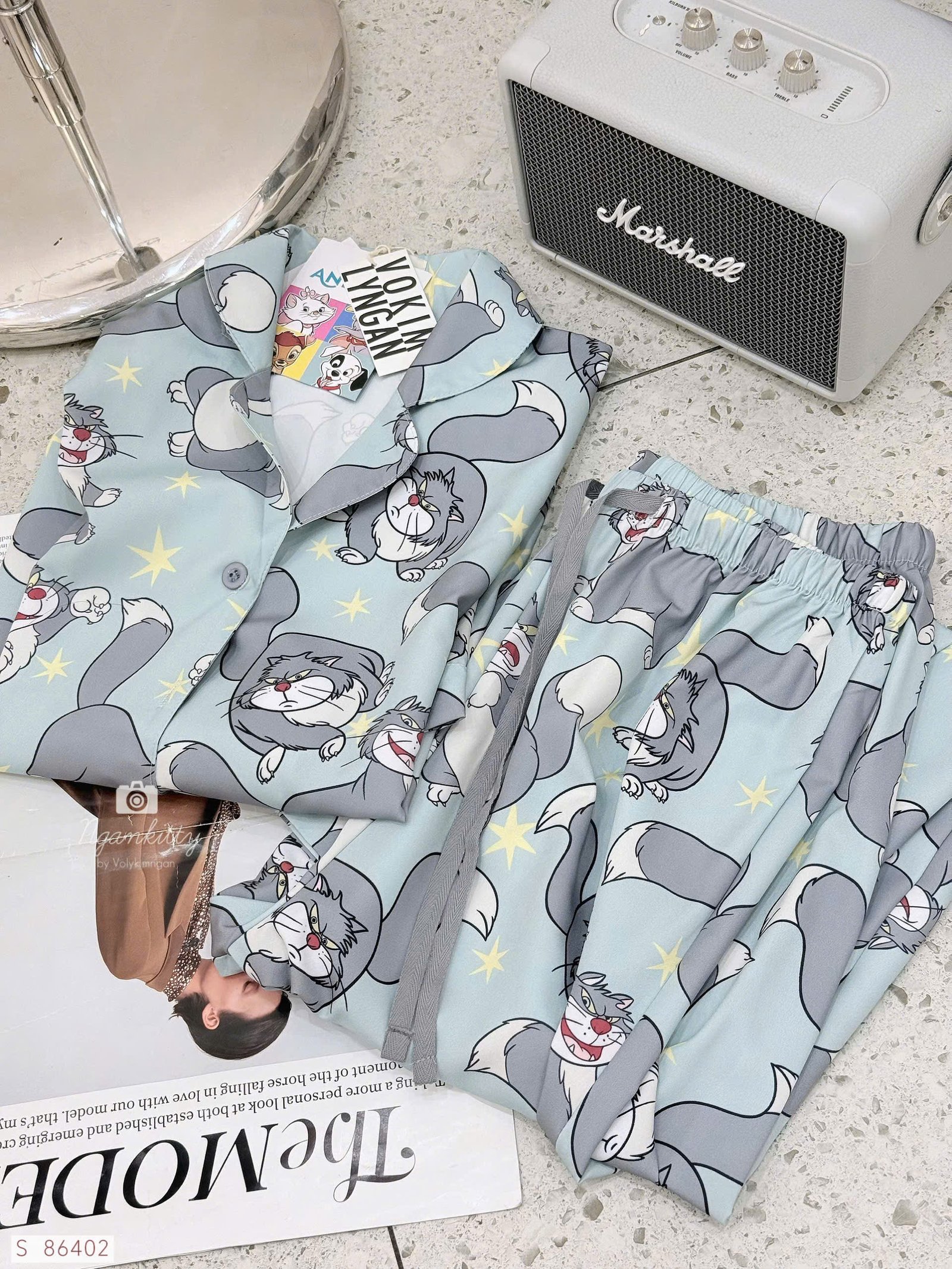 SET PIJAMA MÈO XÁM - Hình ảnh 3