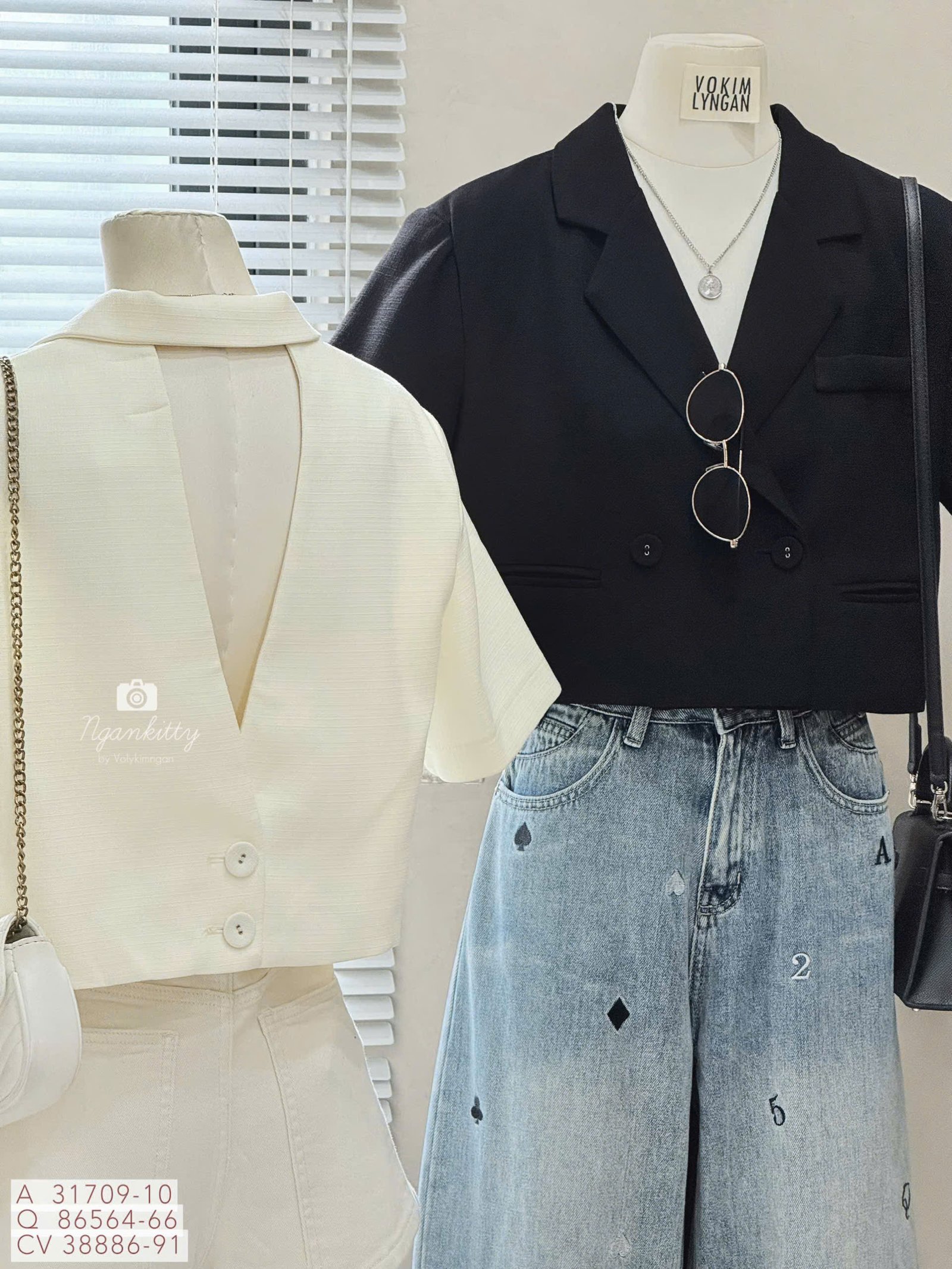 ÁO VEST KHOÉT LƯNG CROP LOUIS.H - Hình ảnh 11