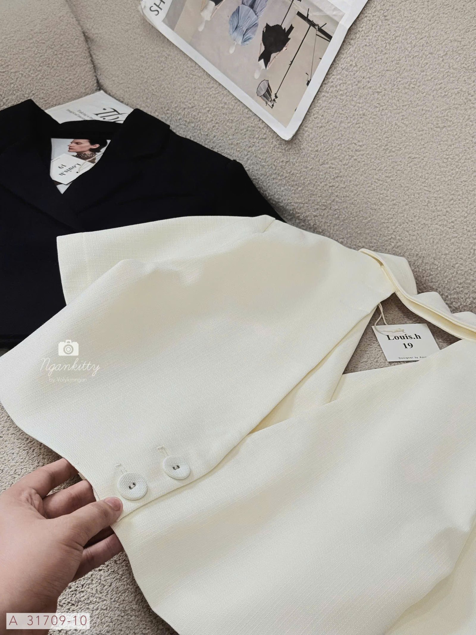 ÁO VEST KHOÉT LƯNG CROP LOUIS.H - Hình ảnh 8