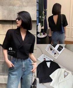 ÁO VEST KHOÉT LƯNG CROP LOUIS.H