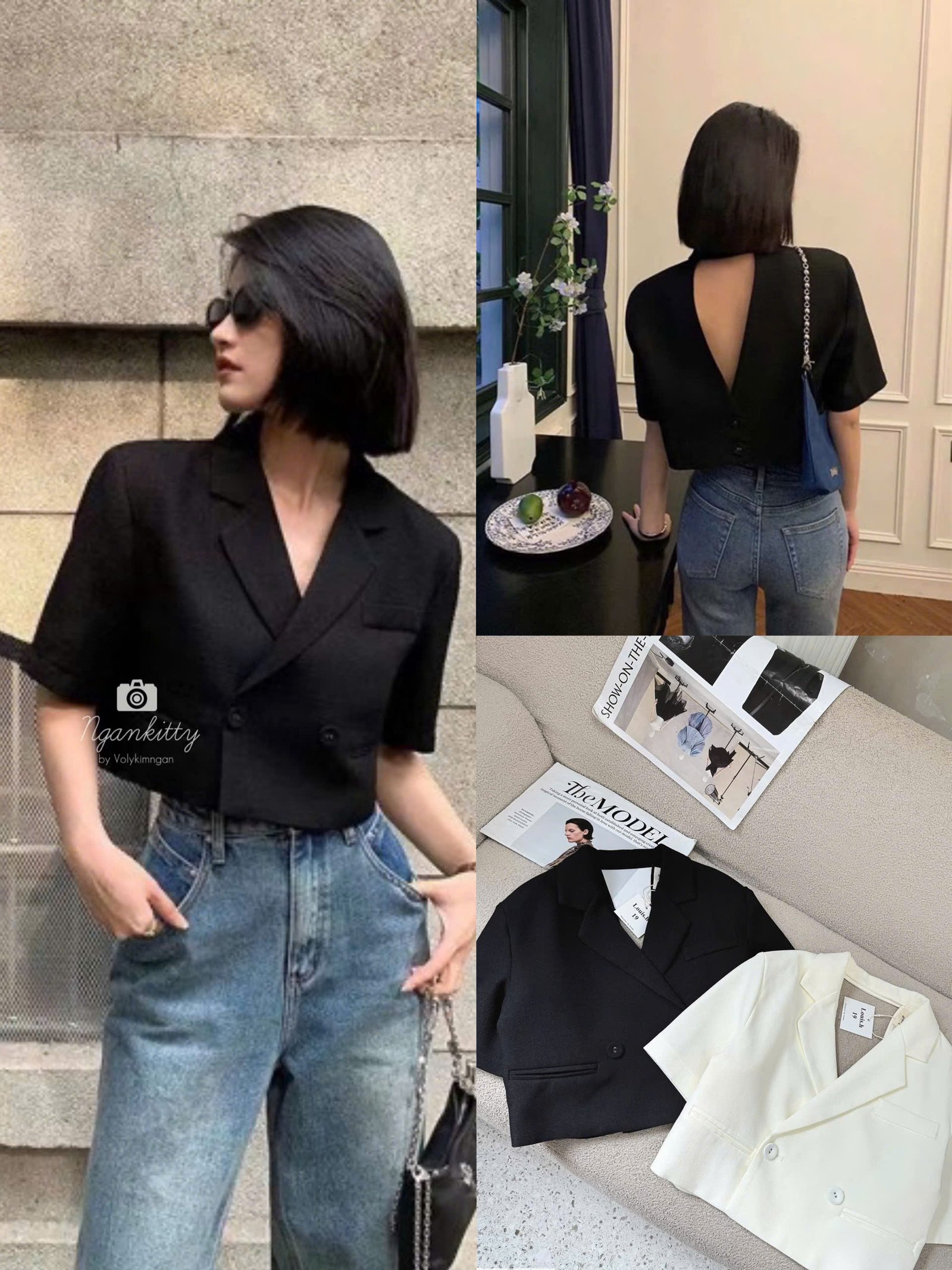 ÁO VEST KHOÉT LƯNG CROP LOUIS.H